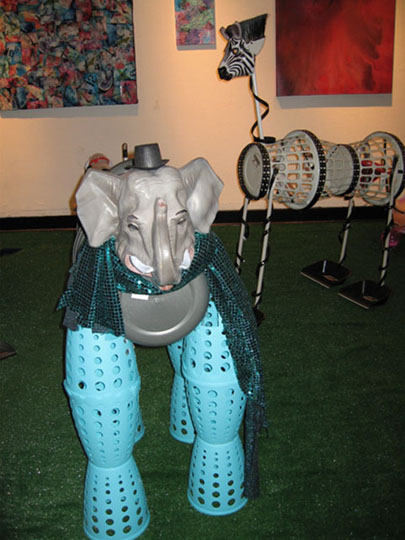 Elephant with Giraffe